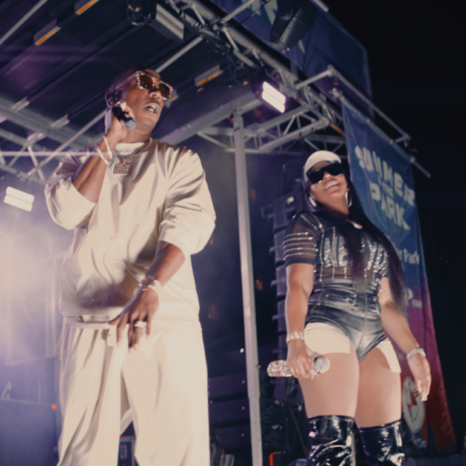Ja Rule & Ashanti performing on stage